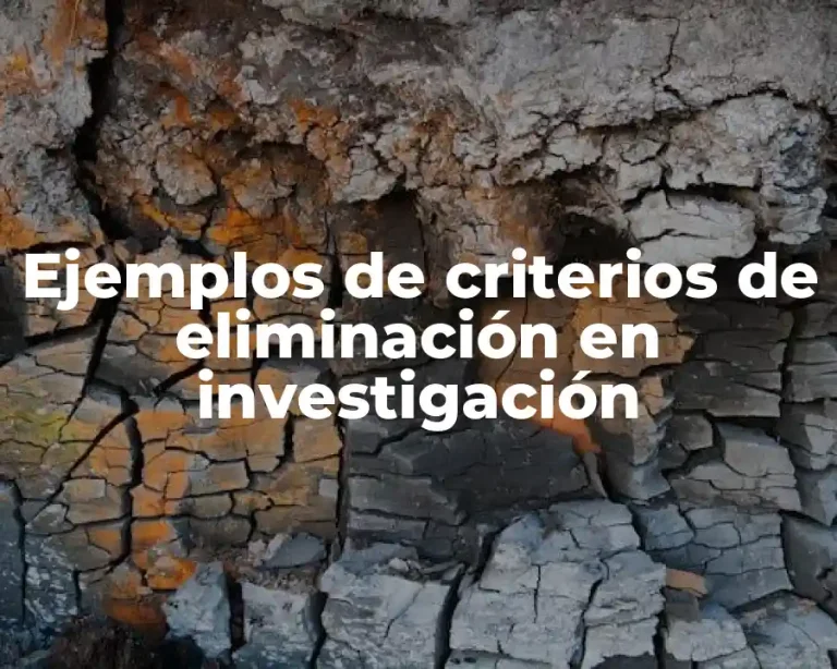 Ejemplos de criterios de eliminación en investigación