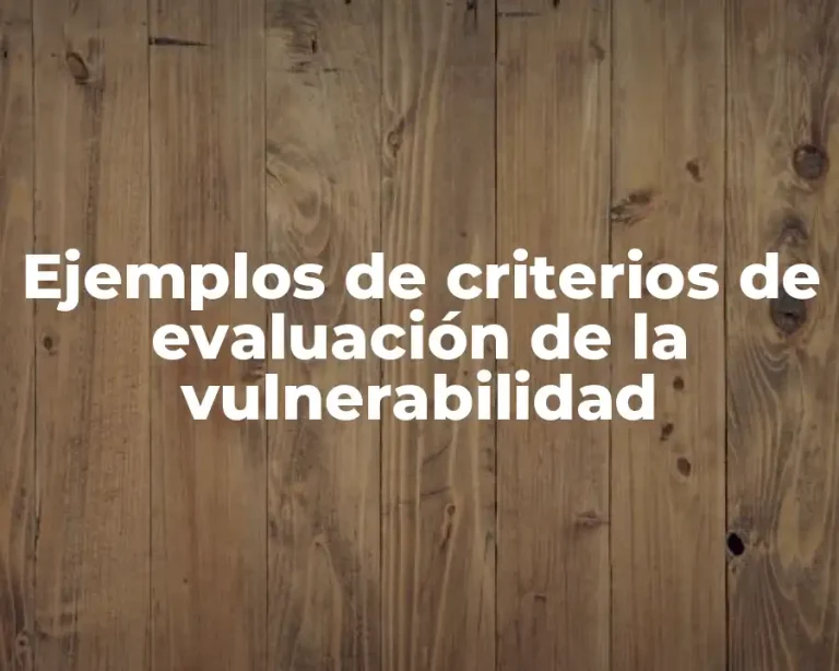 Ejemplos de criterios de evaluación de la vulnerabilidad