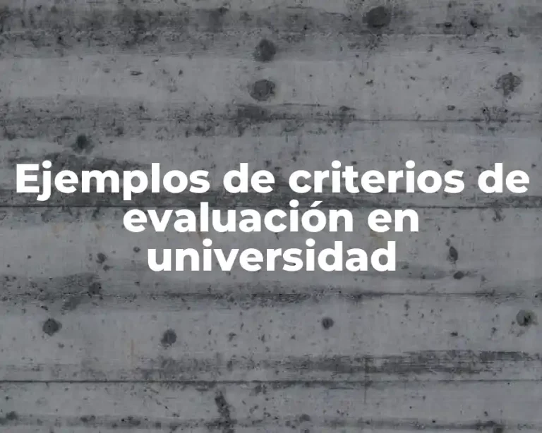 Ejemplos de criterios de evaluación en universidad