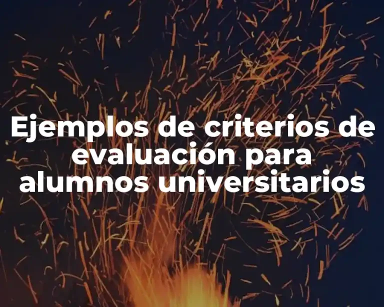 Ejemplos de criterios de evaluación para alumnos universitarios