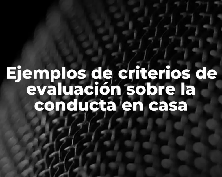 Ejemplos de criterios de evaluación sobre la conducta en casa