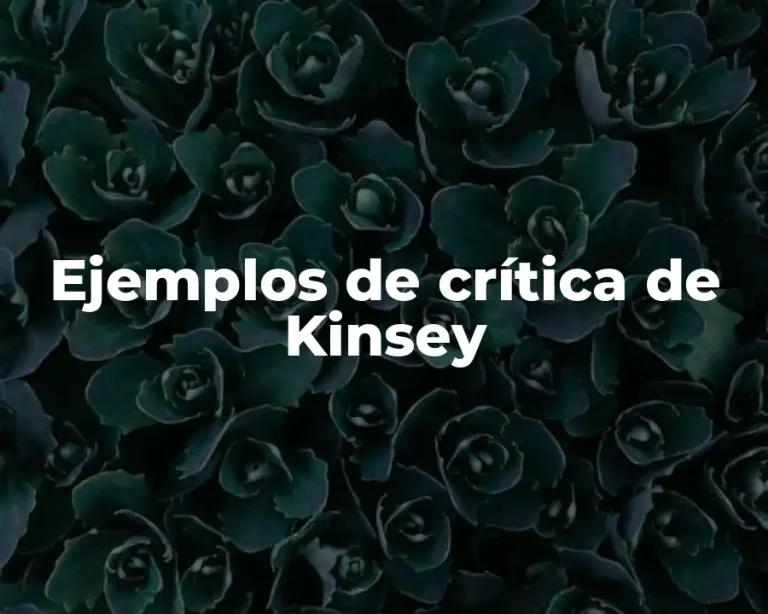 Ejemplos de crítica de Kinsey