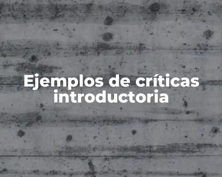 Ejemplos de críticas introductoria