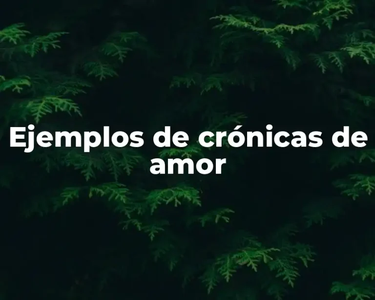 Ejemplos de crónicas de amor