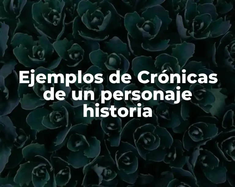 Ejemplos de Crónicas de un personaje historia