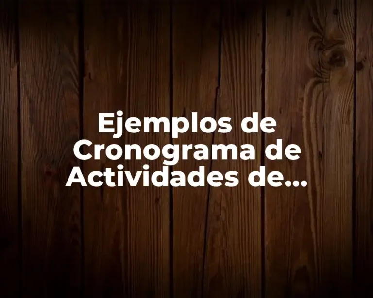 Ejemplos de Cronograma de Actividades de Investigación y Significado