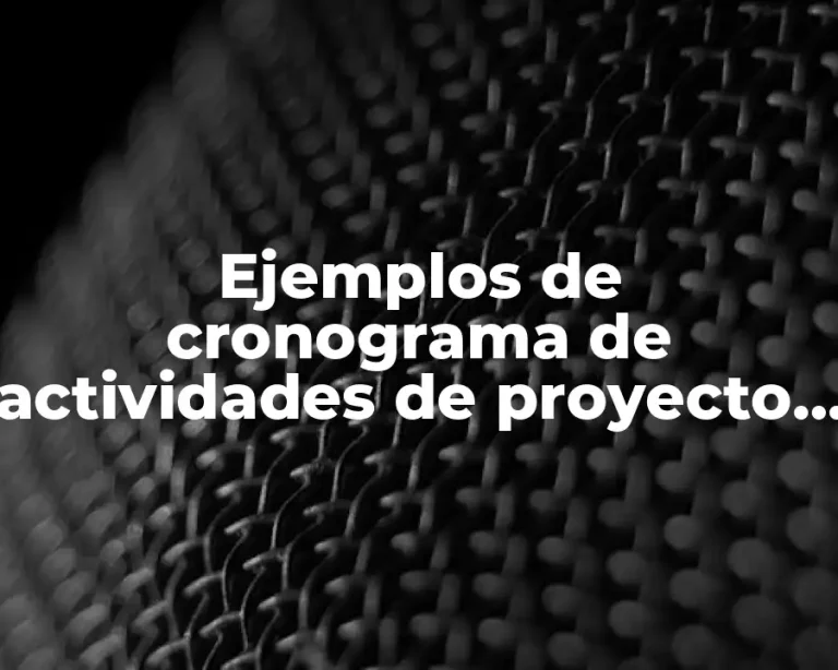 Ejemplos de cronograma de actividades de proyecto de tesis