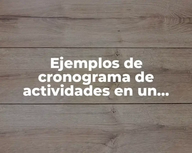 Ejemplos de cronograma de actividades en un proyecto integral preescolar