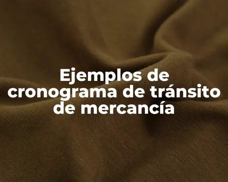 Ejemplos de cronograma de tránsito de mercancía