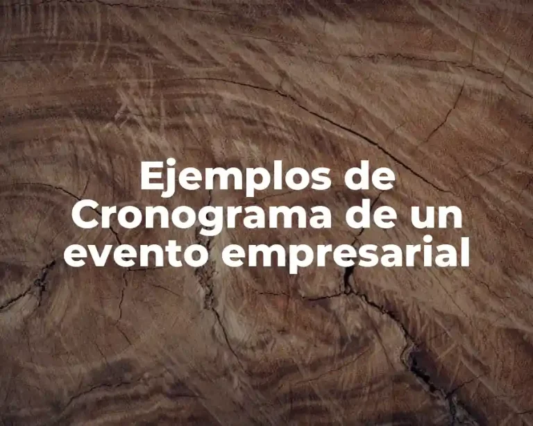 Ejemplos de Cronograma de un evento empresarial