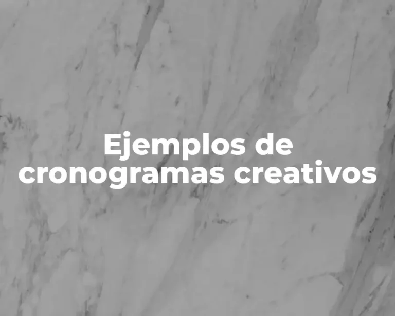 Ejemplos de cronogramas creativos