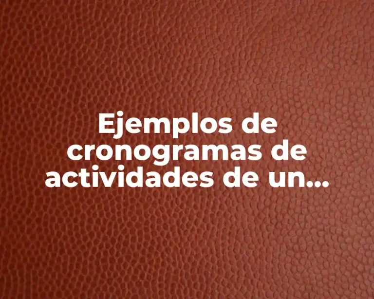 Ejemplos de cronogramas de actividades de un adolescente