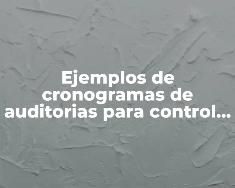 Ejemplos de cronogramas de auditorias para control de documentos