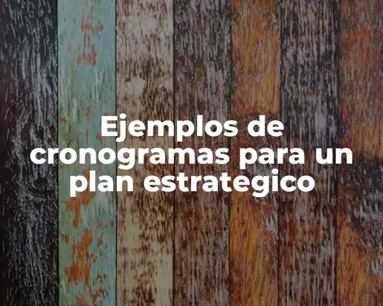 Ejemplos de cronogramas para un plan estrategico