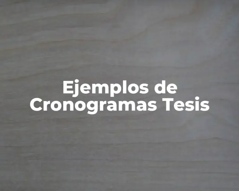Ejemplos de Cronogramas Tesis