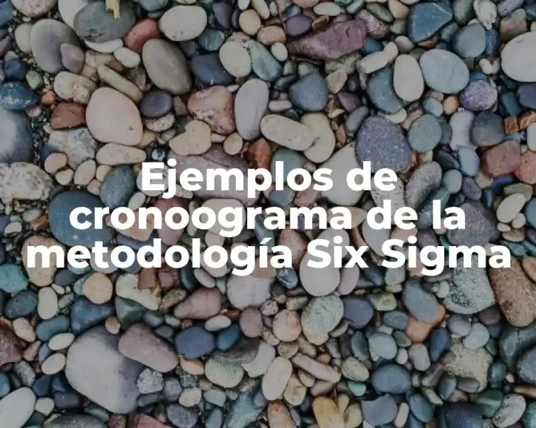 Ejemplos de cronoograma de la metodología Six Sigma