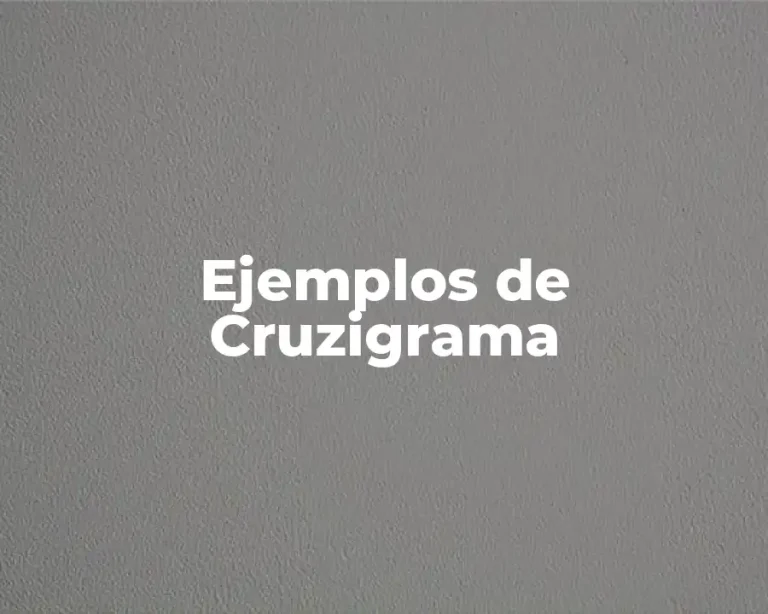 Ejemplos de Cruzigrama