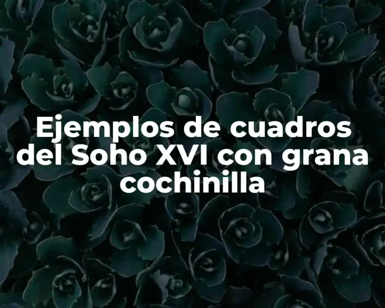 Ejemplos de cuadros del Soho XVI con grana cochinilla