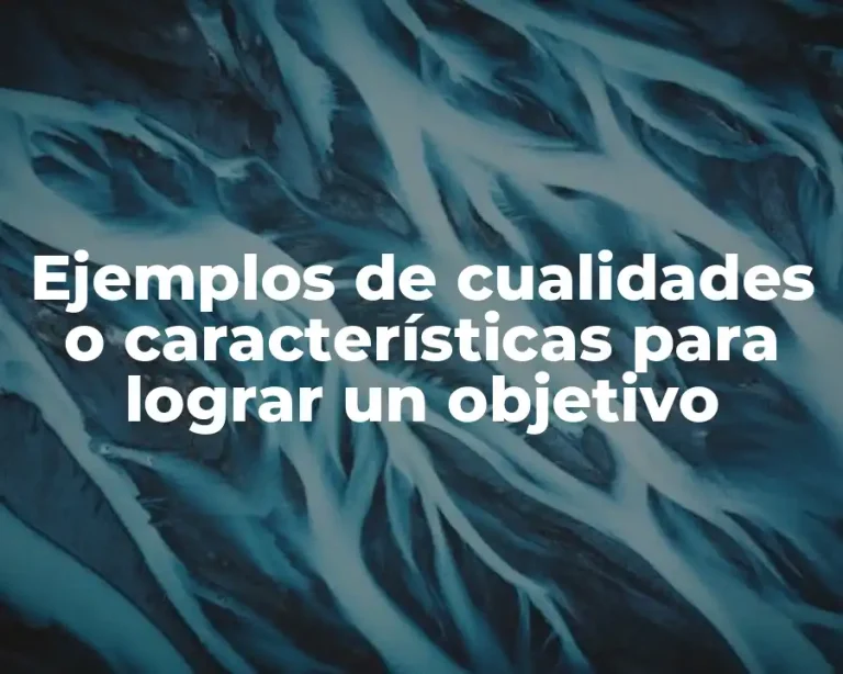 Ejemplos de cualidades o características para lograr un objetivo