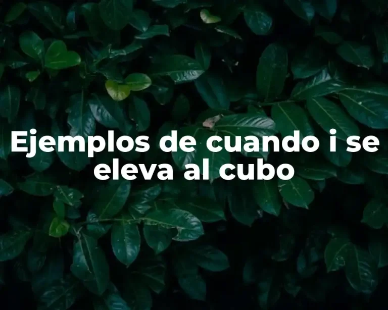 Ejemplos de cuando i se eleva al cubo
