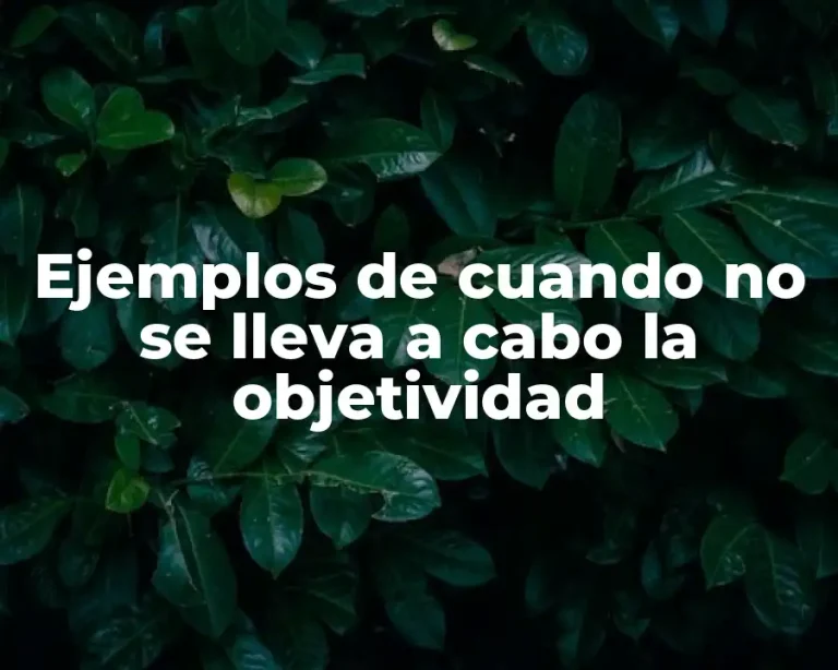 Ejemplos de cuando no se lleva a cabo la objetividad