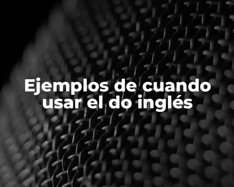 Ejemplos de cuando usar el do inglés