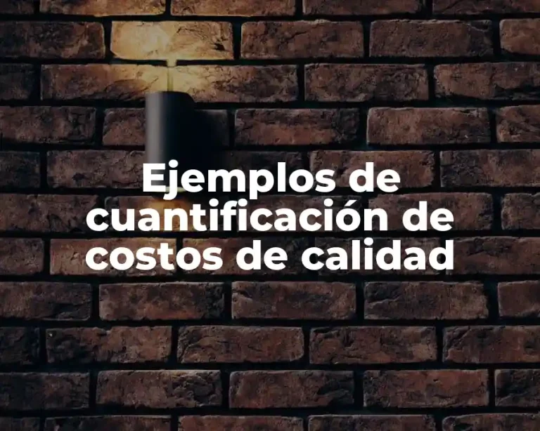 Ejemplos de cuantificación de costos de calidad