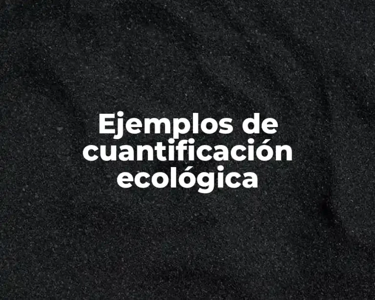 Ejemplos de cuantificación ecológica