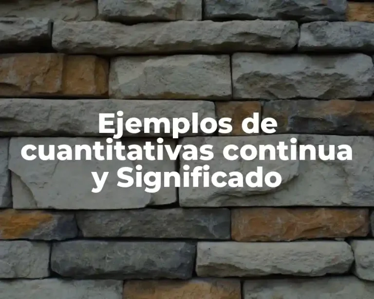 Ejemplos de cuantitativas continua y Significado