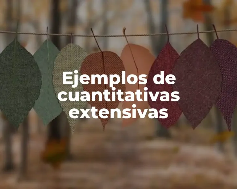 Ejemplos de cuantitativas extensivas