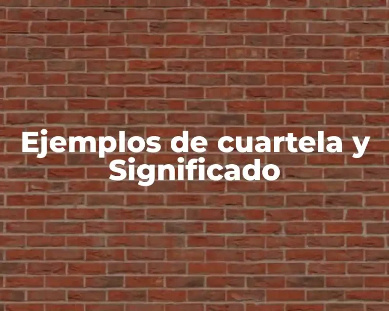Ejemplos de cuartela y Significado