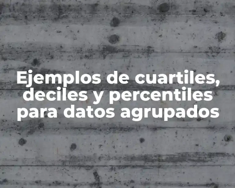 Ejemplos de cuartiles, deciles y percentiles para datos agrupados