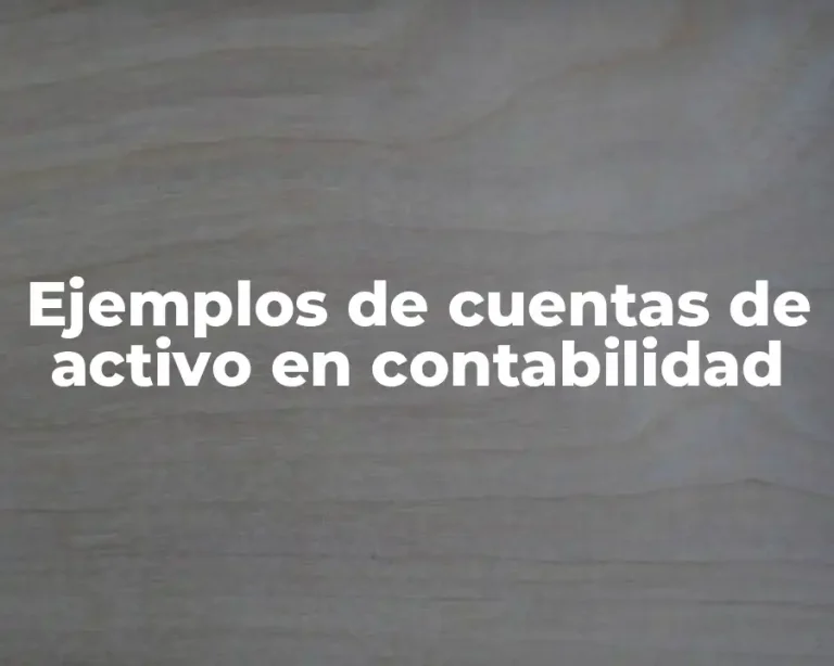 Ejemplos de cuentas de activo en contabilidad