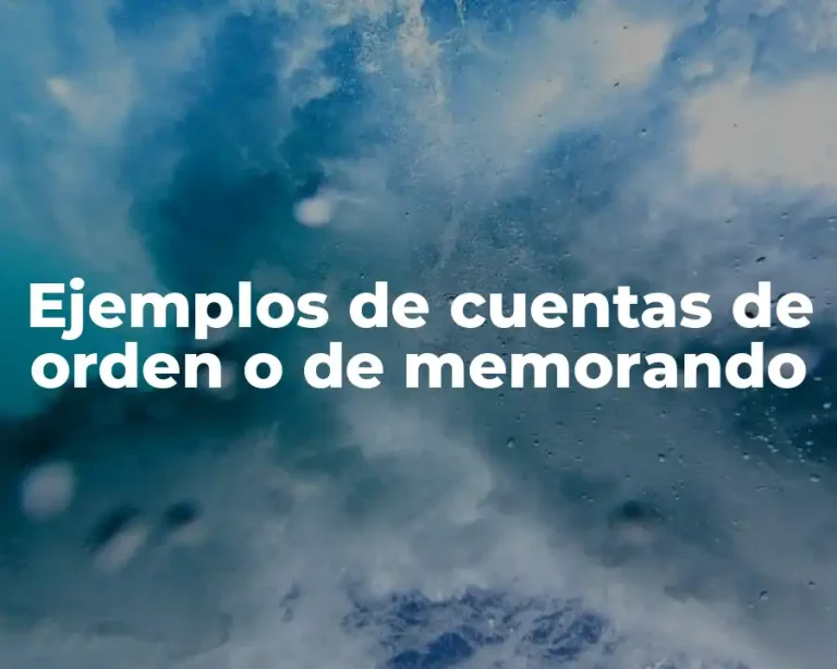 Ejemplos de cuentas de orden o de memorando