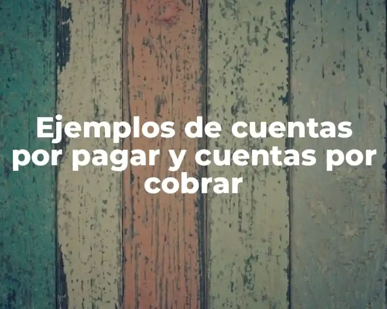 Ejemplos de cuentas por pagar y cuentas por cobrar