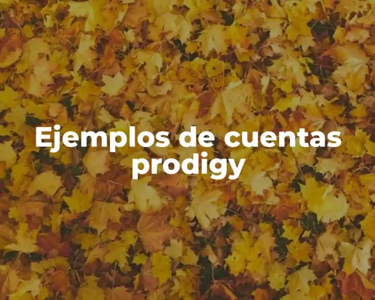 Ejemplos de cuentas prodigy