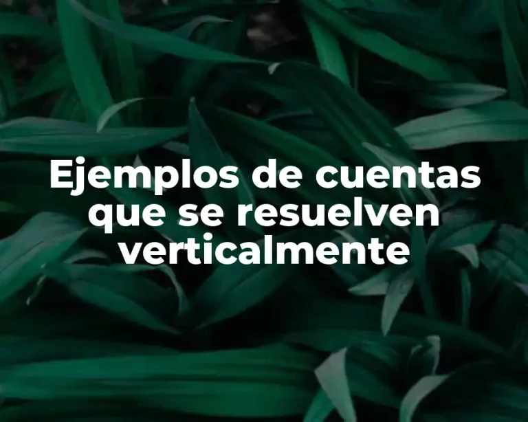Ejemplos de cuentas que se resuelven verticalmente