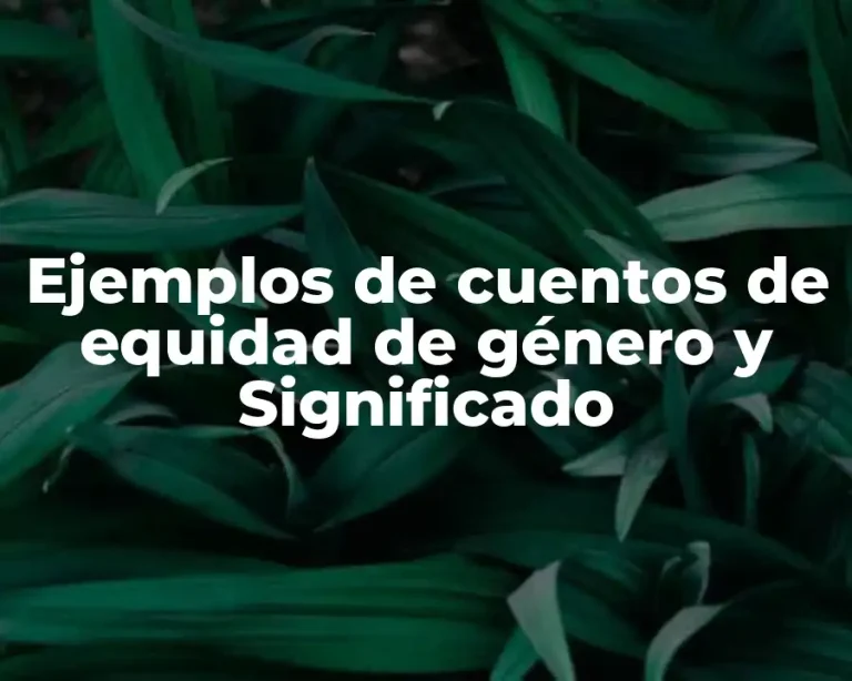 Ejemplos de cuentos de equidad de género y Significado