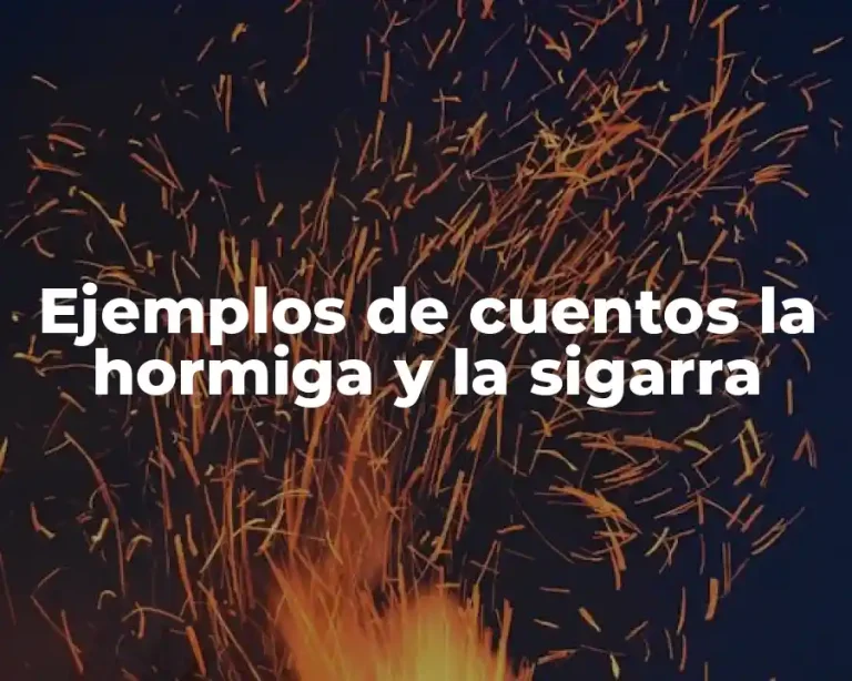 Ejemplos de cuentos la hormiga y la sigarra