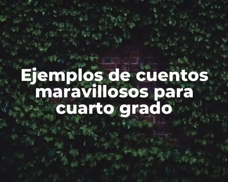 Ejemplos de cuentos maravillosos para cuarto grado