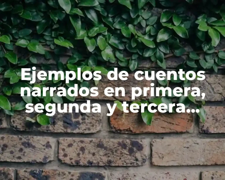 Ejemplos de cuentos narrados en primera, segunda y tercera persona