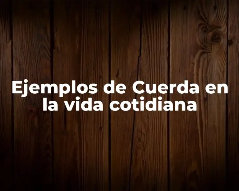 Ejemplos de Cuerda en la vida cotidiana
