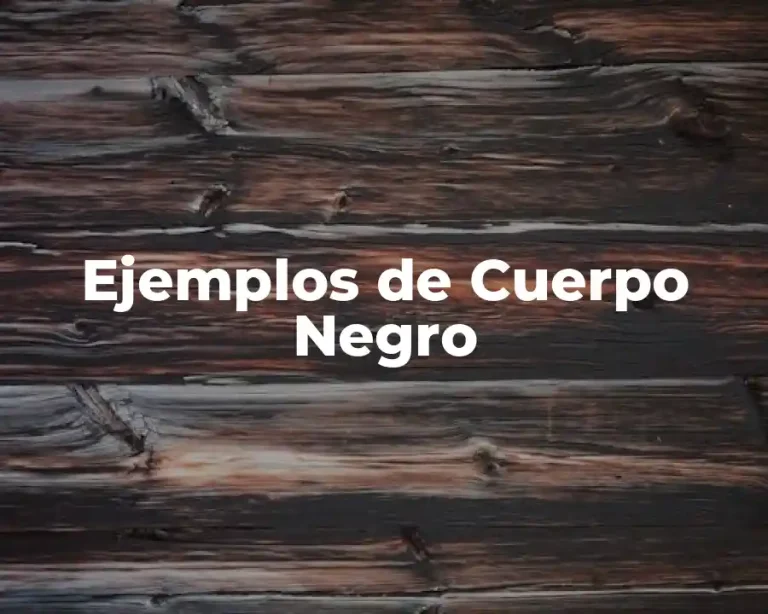 Ejemplos de Cuerpo Negro