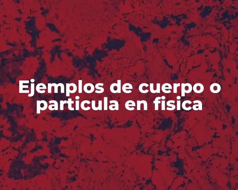 Ejemplos de cuerpo o particula en fisica