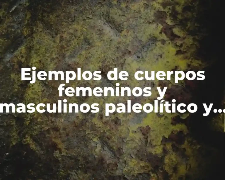 Ejemplos de cuerpos femeninos y masculinos paleolítico y neolítico
