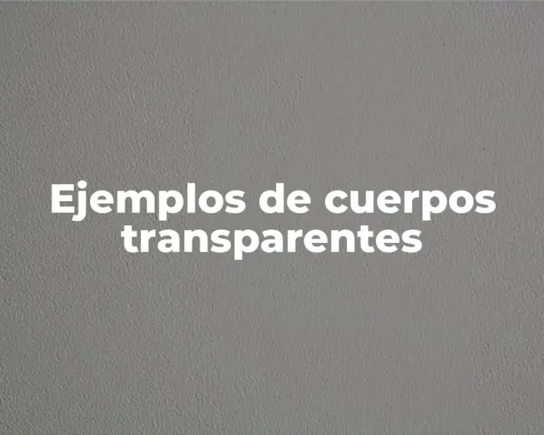 Ejemplos de cuerpos transparentes