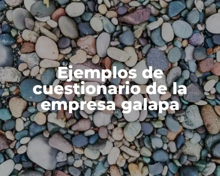 Ejemplos de cuestionario de la empresa galapa