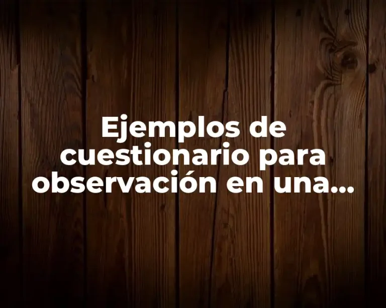 Ejemplos de cuestionario para observación en una empresa
