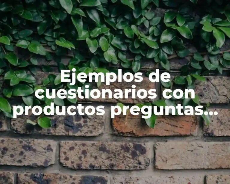 Ejemplos de cuestionarios con productos preguntas cerradas