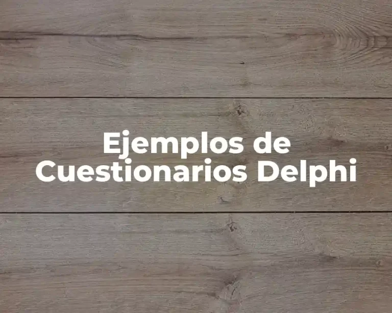 Ejemplos de Cuestionarios Delphi